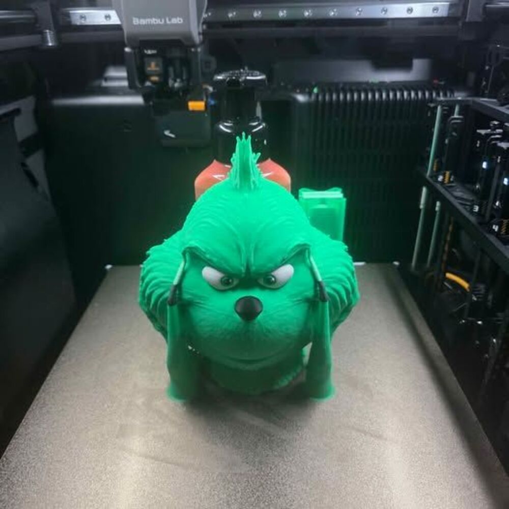 I’m selling these fun, 3D-printed Grinch-inspired soap dispensers. They are the